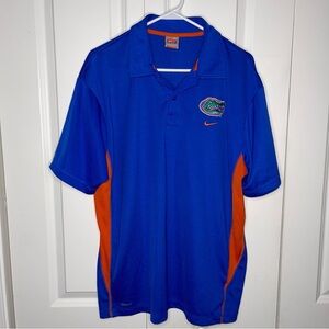 Vintage Nike Team Fit Dry UF Gators Polo XL Blue Orange University Of Florida